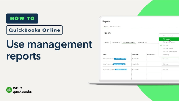 QuickBooks Online's management reports screen.